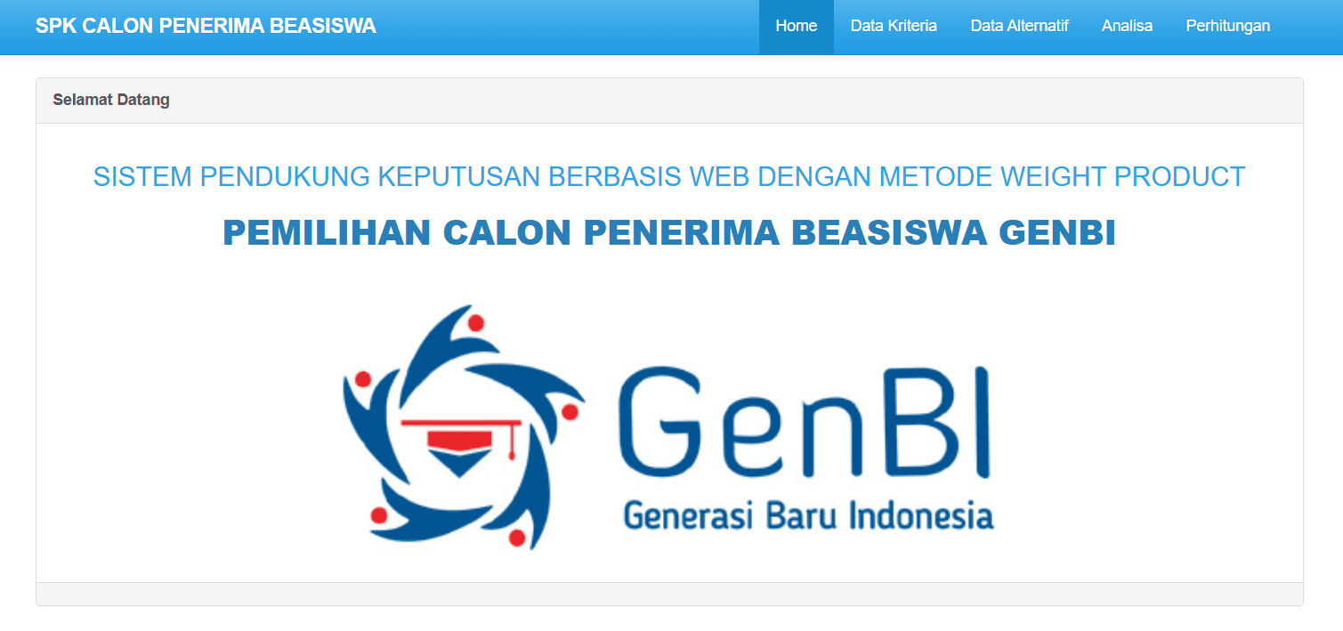SPK Calon Penerima Beasiswa GENBI